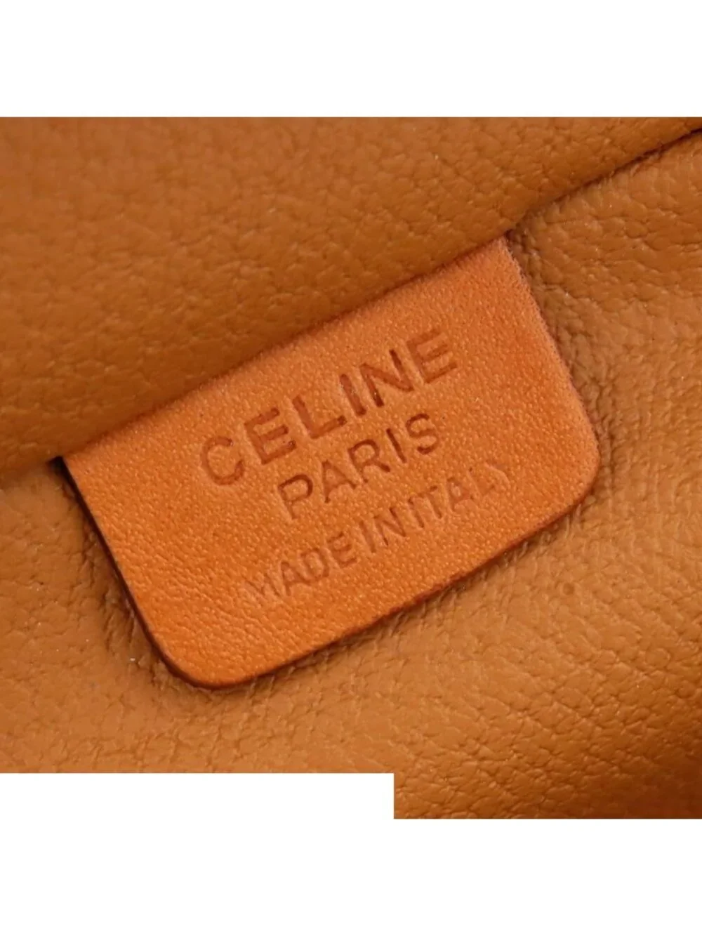 Celine Vanity Brown Leather Macadam Pouch Handbag